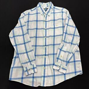 Orvis Country Classic Fit Shirt L Plaid Blue‎ White Fishing Outdoors Mens